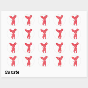 Sticker Rond Chihuahua Coeurs Chien Chiot Putain Lover