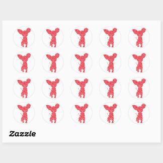 Sticker Rond Chihuahua Coeurs Chien Chiot Putain Lover