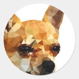 Sticker Rond Chihuahua Low Poly Art
