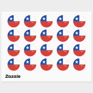 Sticker Rond Chili & patriotes du drapeau chilien, vacances / s