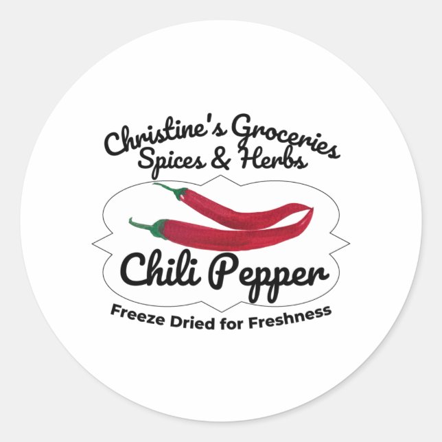 Sticker Rond Chili Pepper jar. (Devant)