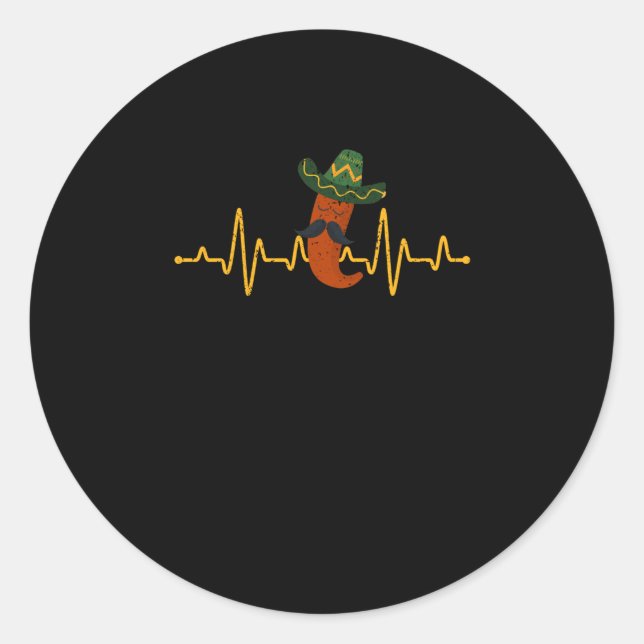Sticker Rond Chili Sombrero Cinco Fiesta au Mexique (Devant)