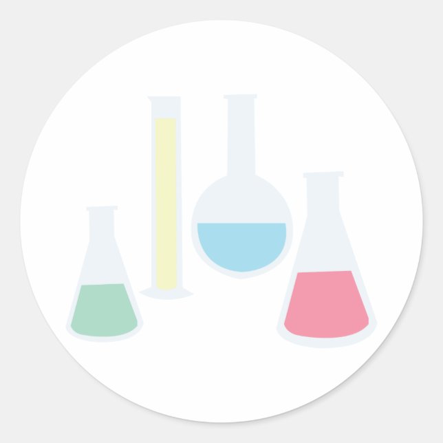 Sticker Rond Chimie Beakers (Devant)