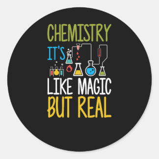 Sticker Rond Chimie C'est comme de la magie mais vraiment drôle