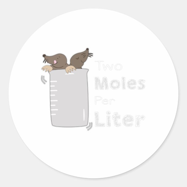 Sticker Rond Chimiste Chimie Laboratoire Pun Moon Liter (Devant)