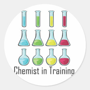 Sticker Rond Chimiste étudiant en chimie