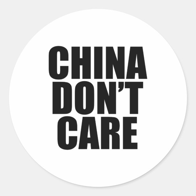 Sticker Rond China Dont Care  (Devant)
