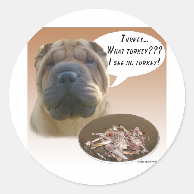 Sticker Rond Chine Shar Pei Turquie (Devant)