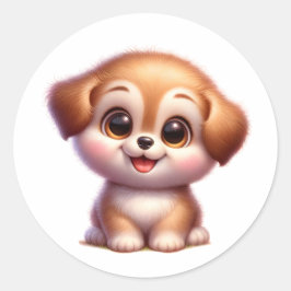 Sticker Rond Chiot
