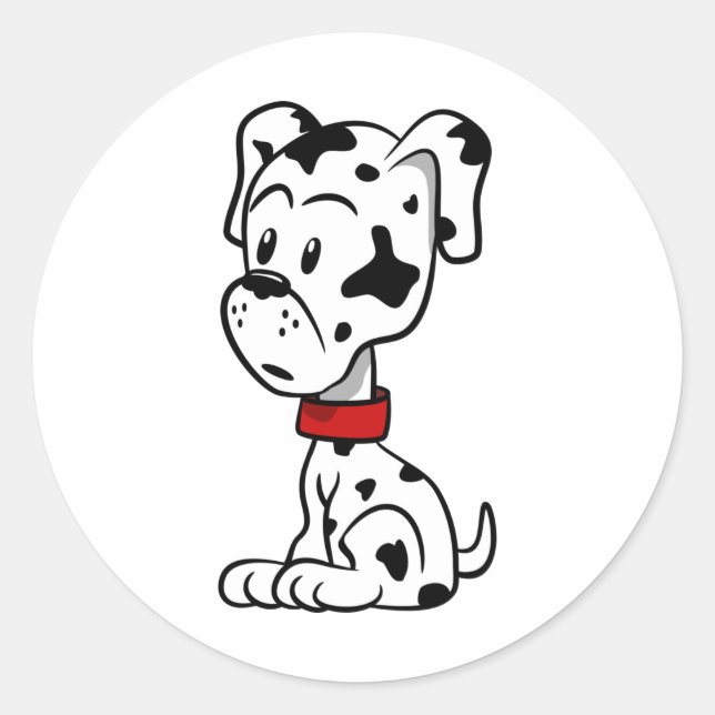 Sticker Rond Chiot dalmate (Devant)