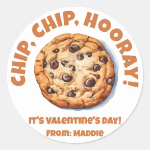 Sticker Rond Chip, Chip, Hooray ! Chocolat Chip Saint-Valentin