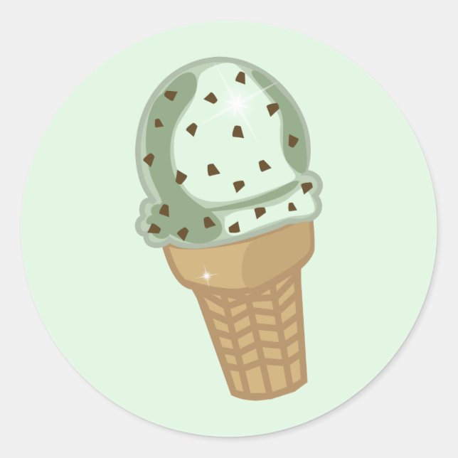 Sticker Rond Chip de chocolat à la menthe (Devant)