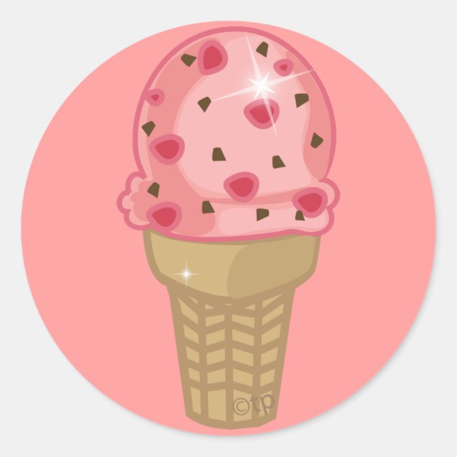 Sticker Rond Chip de chocolat cerise (Devant)