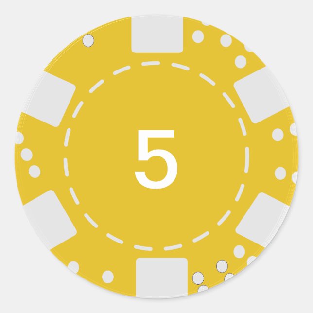 Sticker Rond Chip de poker jaune (Devant)