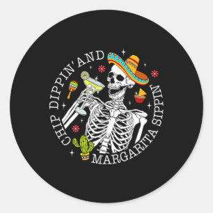 Sticker Rond Chip Dippin Et Margarita Sippin Cinco De Mayo Dri