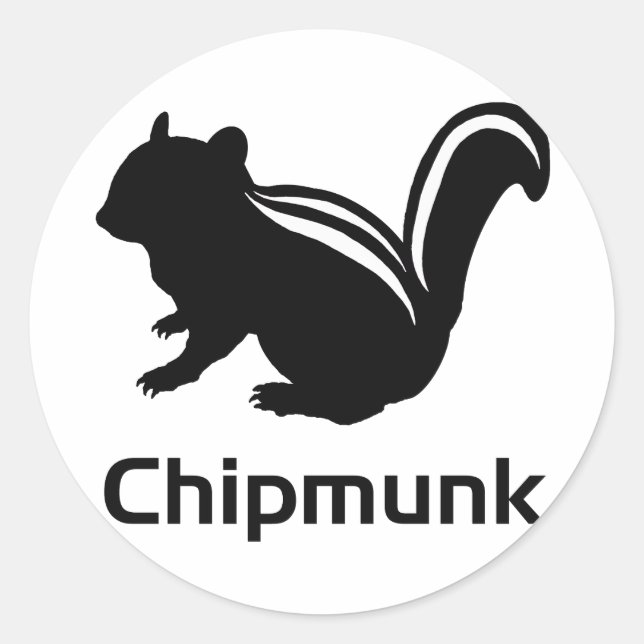 Sticker Rond Chipmunk　illustration　(12)　Black (Devant)