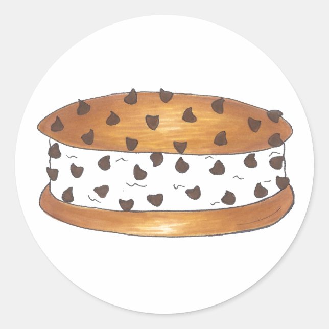 Sticker Rond Chipwich Chocolat Chip Cookie Sandwich à la crème  (Devant)