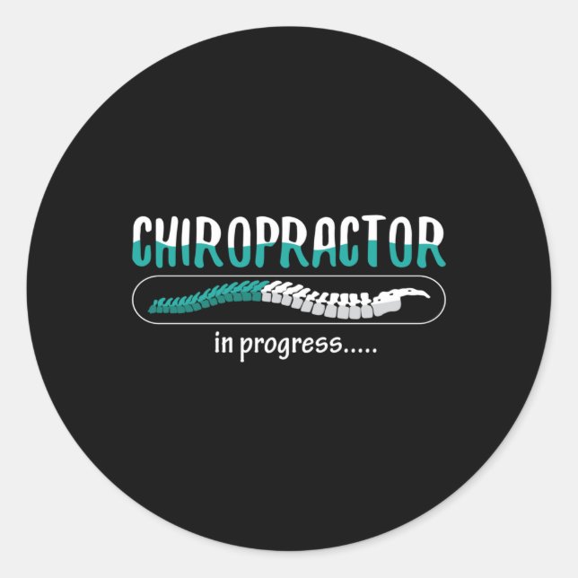 Sticker Rond Chiropractic Chiropractor In Progress Chiro Spine (Devant)