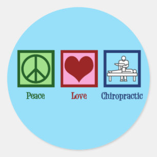 Sticker Rond Chiropractie d'amour de paix - chiroprakteur