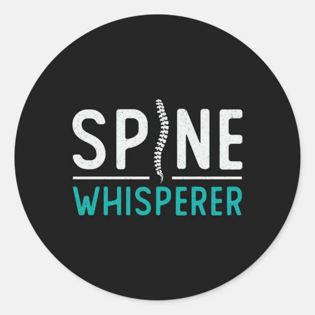 Sticker Rond Chiropractor Spine Whisperer Chiro Chiropratique (Devant)