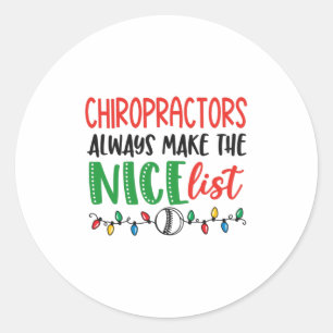 Sticker Rond chiropraticien de Noël, chiropratique