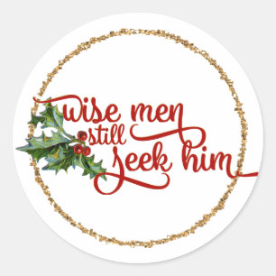 Sticker Rond Chirstmas Wise Men Le Cherche Encore Une Rue Ronde