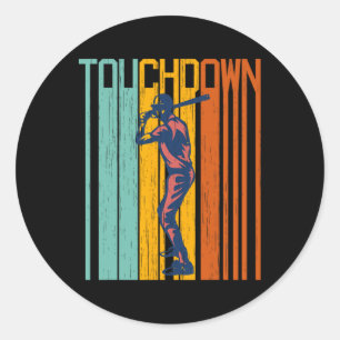Sticker Rond Chirte De Football Touchdown Amusante Mixte S