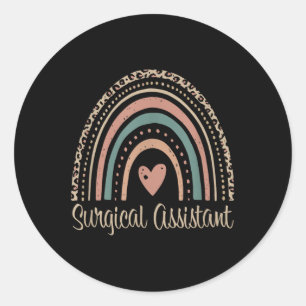 Sticker Rond Chirurgie Istant Boho Arc-en-ciel Chirurgical Prem
