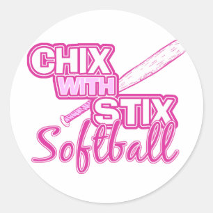 Sticker Rond Chix avec le base-ball de Stix