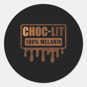 Sticker Rond Choc Lit Melanin Black Pride - Mois de l'histoire 