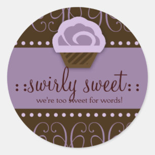 Sticker Rond Chocolat 311 pourpre sucré tourbillonnant