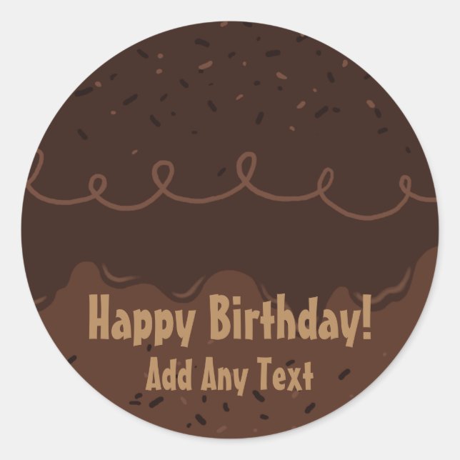 Sticker Rond Chocolat Anniversaire Gel Frosting (Devant)