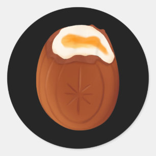 Sticker Rond Chocolat aux oeufs de crème Pâques Quirky bizarre 