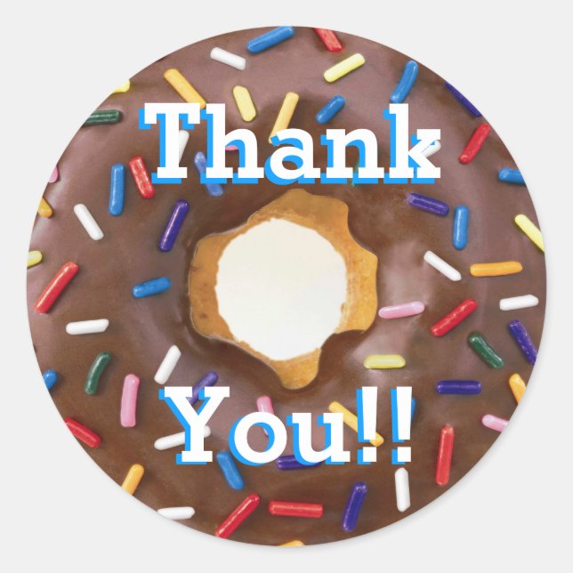Sticker Rond Chocolat avec arrosage de Merci de Donut (Devant)