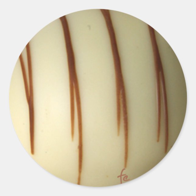 Sticker Rond chocolat blanc belge (Devant)