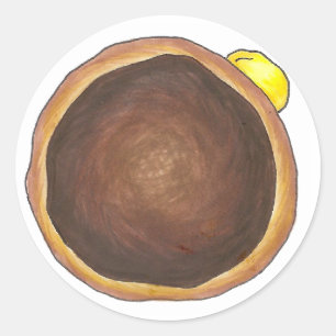 Sticker Rond Chocolat Boston Cream Donut Doughnut Bakery