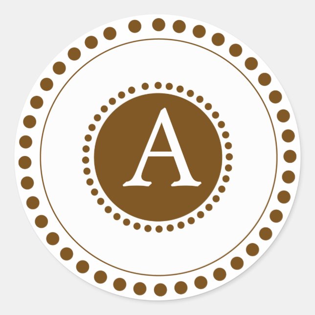 Sticker Rond Chocolat brun -Phoques d'enveloppe personnalisée (Devant)