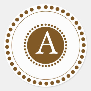 Sticker Rond Chocolat brun -Phoques d'enveloppe personnalisée