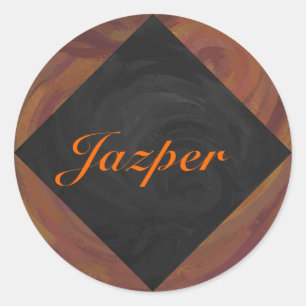 Sticker Rond Chocolat Carmel Swirl