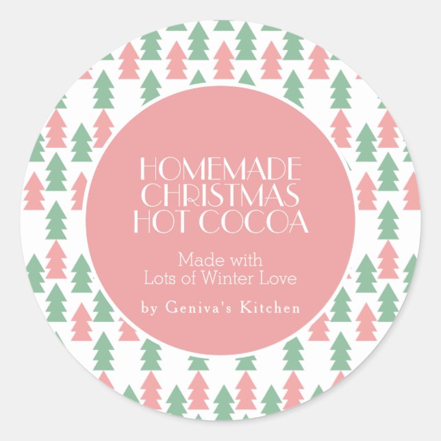 Sticker Rond Chocolat Chaud Arbre de Noël Moderne Mélange Maiso (Devant)