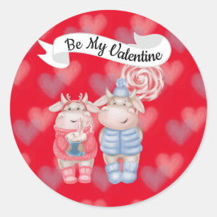 Sticker Rond Chocolat Chaud Et Peppermenthe
