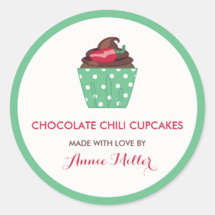 Sticker Rond Chocolat Chili Cupcakes Cuisine maison
