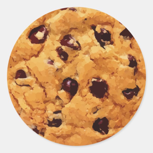 STICKER ROND CHOCOLAT CHIP COOKIE TREAT DESSERT SNACK NUMÉRIQUE (Devant)