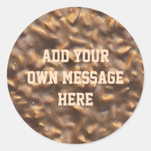 Sticker Rond Chocolat Chunky personnalisé Texte personnalisé
