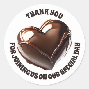 Sticker Rond Chocolat coeur bonbon pour remercier