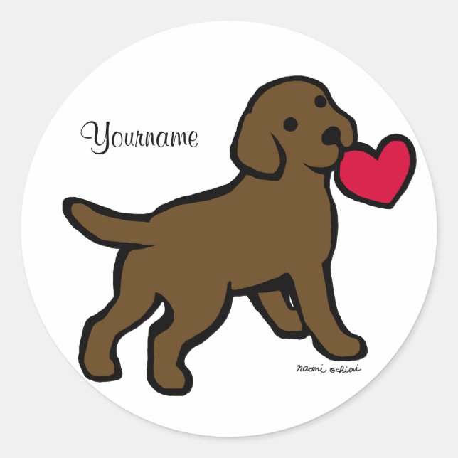 Sticker Rond Chocolat de laboratoire personnalisé marionnette e (Devant)