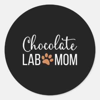 Sticker Rond Chocolat Lab Maman Labrador Retriever Mama