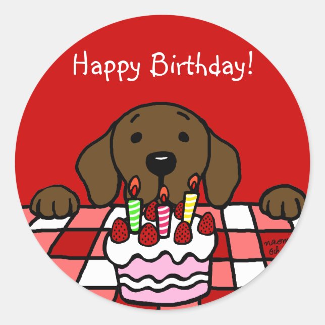 Sticker Rond Chocolat Labrador vous regarder Cuisine (Devant)