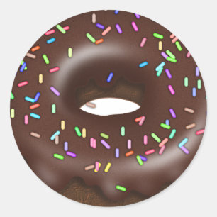 Sticker Rond Chocolat Saupoudrer beigne de boulangerie autocoll