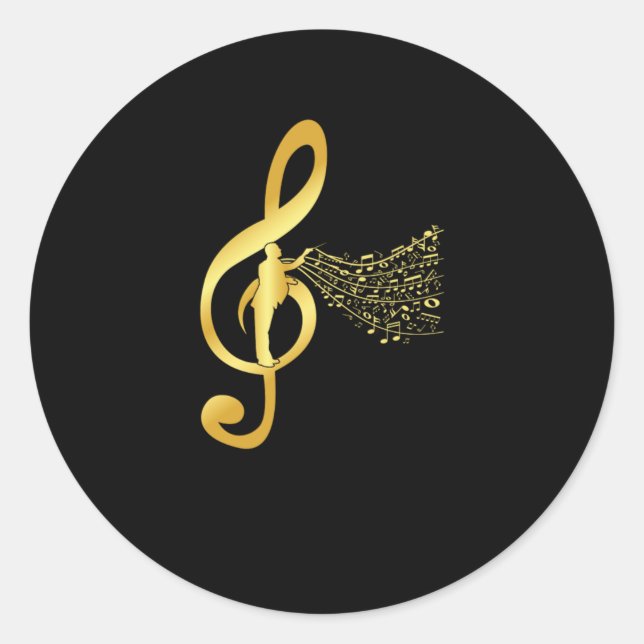 Sticker Rond Choir Conducteur Clef Notes Choral Music Chorus Gi (Devant)